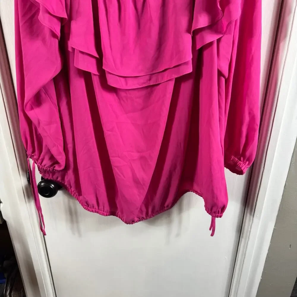 MICHAEL Michael Kors Pink Ruffle Off Shoulder Blouse Plus 3X NWOT